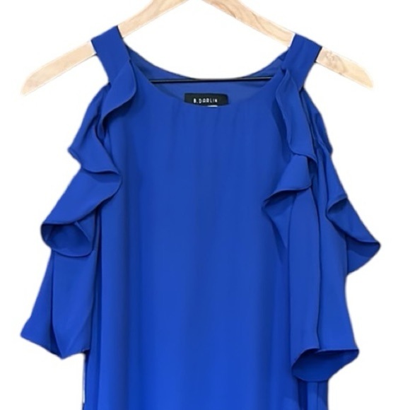 B. Darlin Off-Shoulder Dress Cobalt Blue Size 6 - Picture 7 of 8